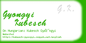 gyongyi kubesch business card